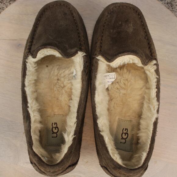 UGG Suede Shearling Slippers Slip On Womens 8 Brown Comfort - Picture 9 of 10